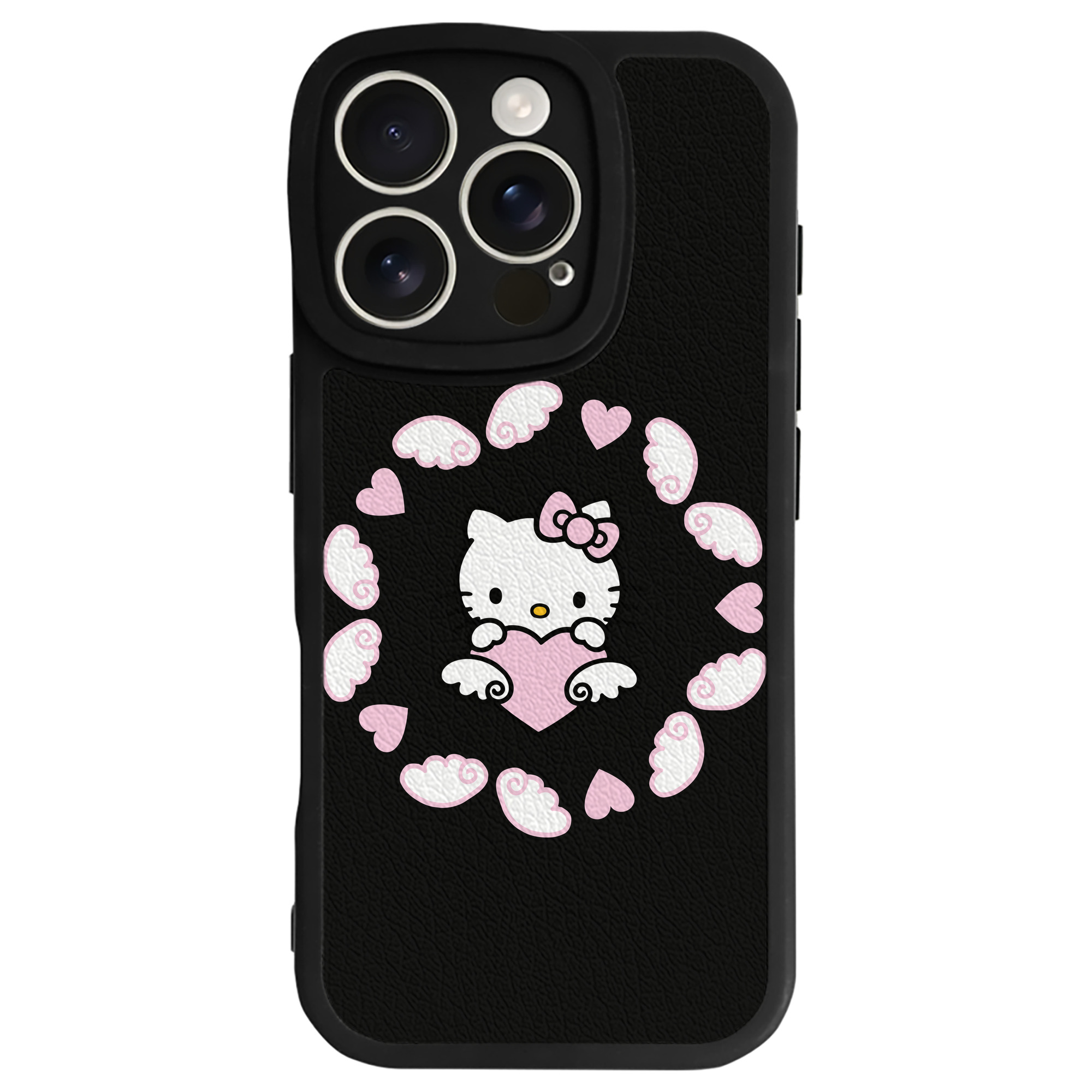（画像用） Hello Kitty ハローキティ 【iPhone 16シリーズ対応】シリコンスマホケース（レザー調） 材質：シリコン